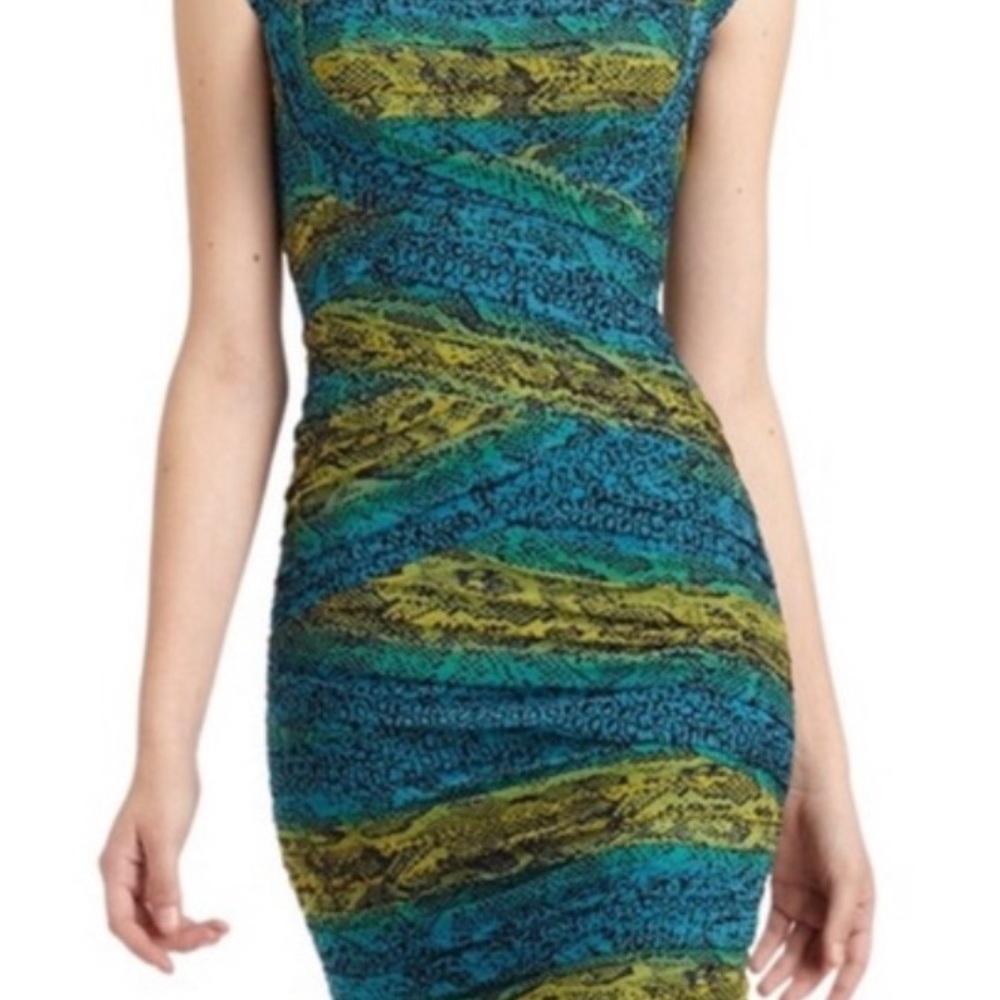 BGBC  Maxazria dress - Snake Skin Print - Ruched Bodycon - XS